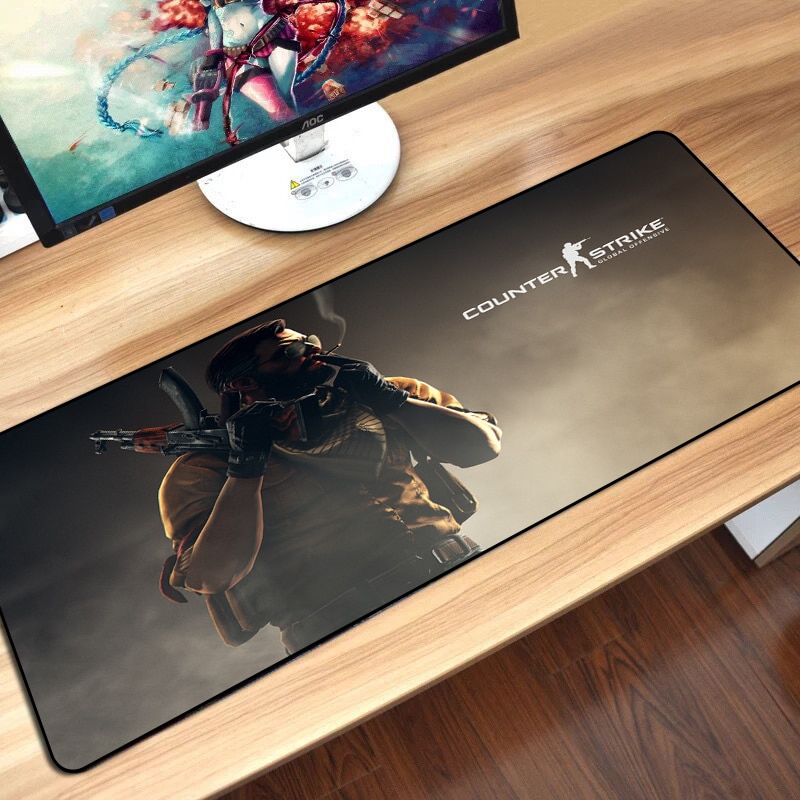 MousePad CS GO Print Overlock Edge PC Computer Gaming Mouse Pad XXL Rubber Mat For League of Legends Dota 2 for Boyfriend