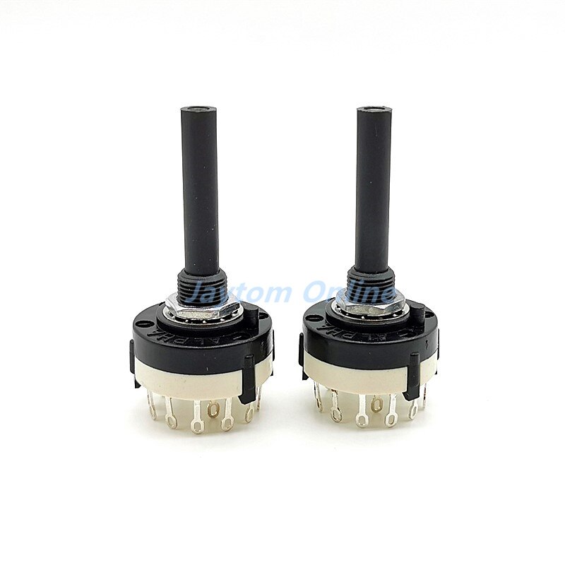 2pcs High SR26 Band Rotary Channel Selector Switch 1/2/3/4 Pole 12/6/4/3 Position Soldering Pins Handle Length 38MM