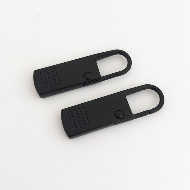 2pcs Zipper Pulls Tab Replacement Luggage Zipper Pull Extension Backpack Zippers Slider Handle Mend Fixer Repair For Suitcase: Black