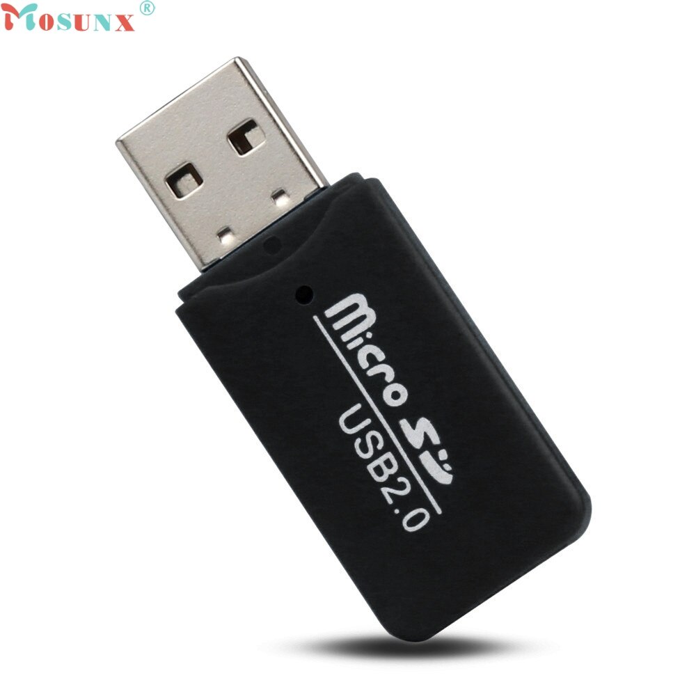 Mosunx Factory Price USB 2.0 Micro SD SDHC TF Flash Memory Card Reader Mini Adapter For Laptop 0217