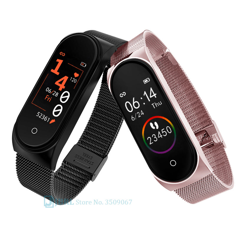 Acier inoxydable montre intelligente femmes hommes pour Android IOS Smartwatch électronique horloge intelligente Fitness Tracker Bluetooth montre intelligente