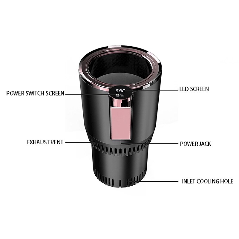 Dc12v auto verwarming koelbeker 2- in -1 auto kantoor beker warmer koeler slimme auto beker mok houder koeldrank drank blikjes