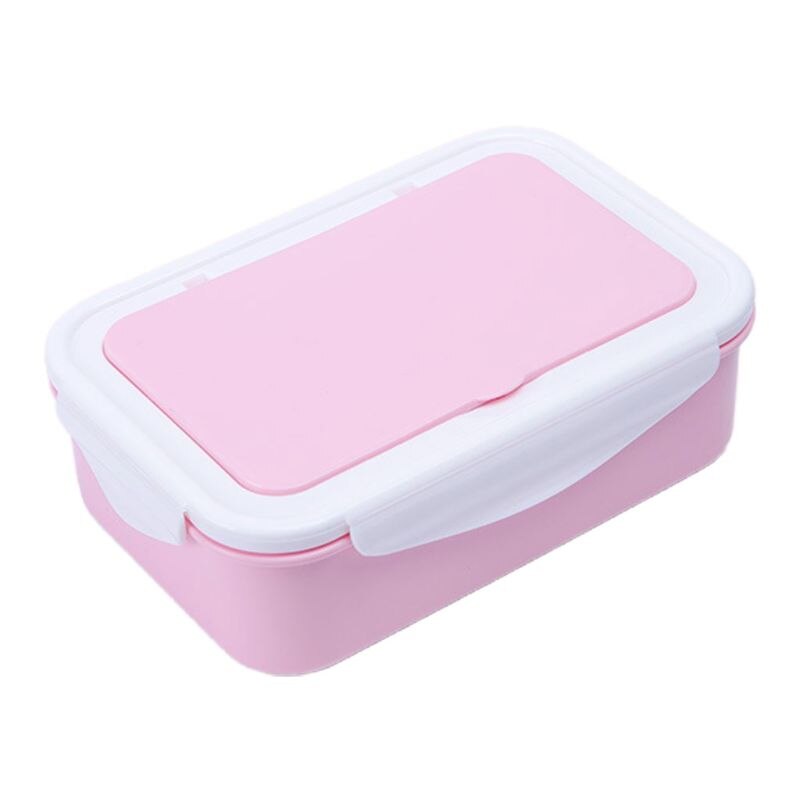 Fiambrera hermética a prueba de fugas, contenedor de comida seguro para microondas, caja de Cassette de comida Bento sellada portátil: Rosa