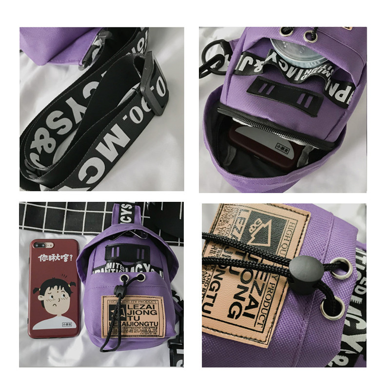 Canvas dames brief schouder messenger crossbody tas studenten mini telefoon tas mannen sport kleine borsttas