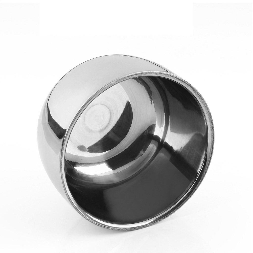 Stainless Steel Shaving Brush Bowl Mug for shave Soap Silver Men's Wet Shave