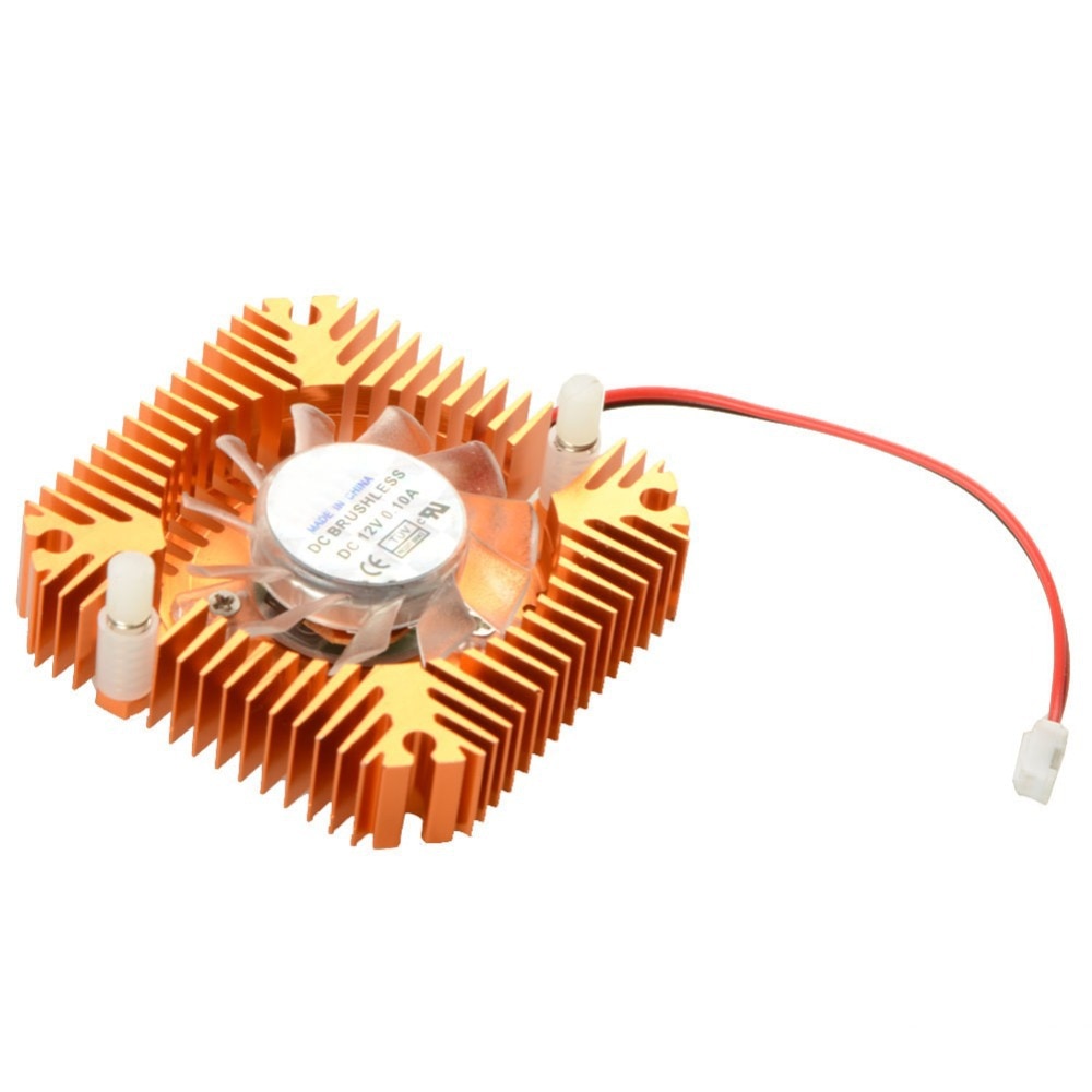 Cooler Fan 55Mm 2 Pin Grafische Kaarten Koelventilator Aluminium Goud Heatsink Cooler Fit Voor Personal Computer Componenten Fans koeler