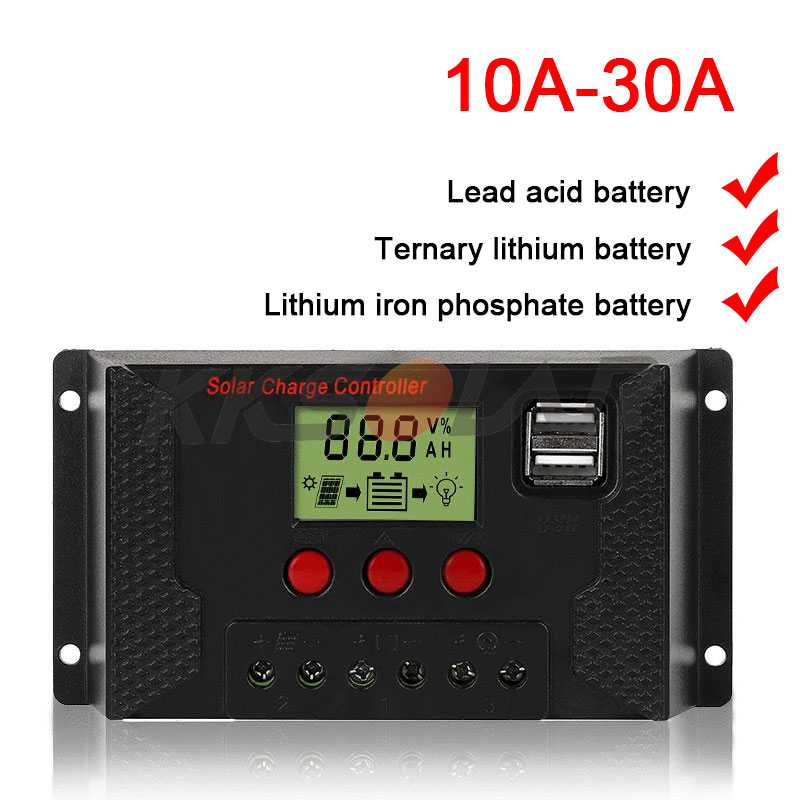 30a/20a/10a solar oplader controller 12v 24v auto pwm controllere lcd display 5v dual usb output controller