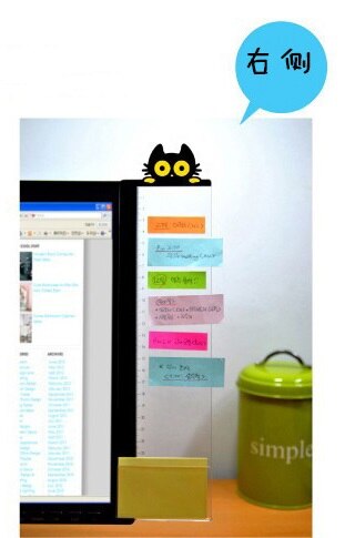 Computer Display Screen Sticker Acrylic Adhesive Sticky Notes with Charging Hole Phone Holder Bookmark Notes Message Board: 4
