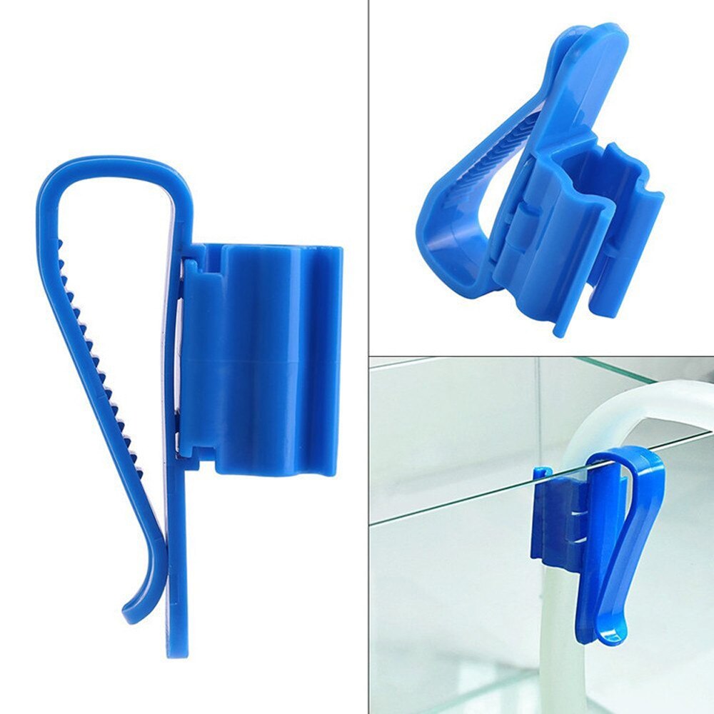 2X Plastic Aquarium Tank Water Pipe Clamp Hose Tube Rod Fixing Clip Mount Holde