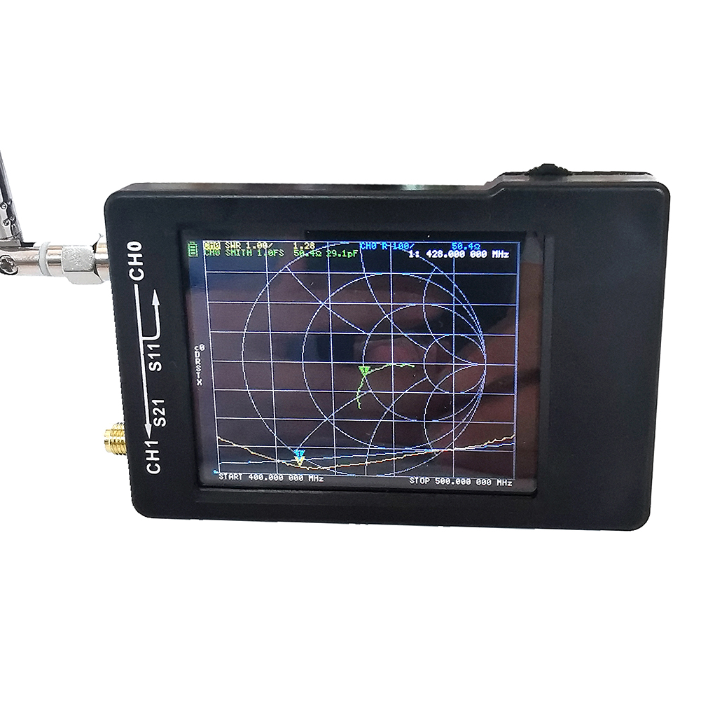 Kortbølge mf hf vhf antenne analysator bærbar håndholdt digital display skærm vektor netværk analysator 50 khz -900 mhz med batteri