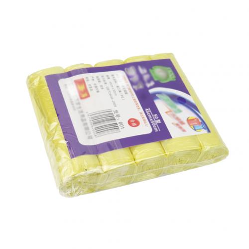 Household 5 Rolls Disposable Rubbish Bin Liner Plastic Garbage Bag Roll Cover Home Waste Trash Storage Container Garbage Bags: YELLOW