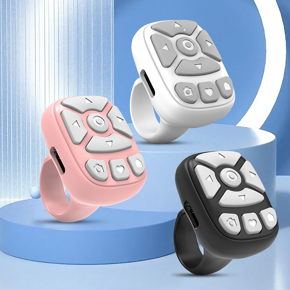 Anneau de télécommande sans fil compatible Bluetooth, pour téléphone portable iPhone, contrôleur de bâton de Selfie pour le tournage de Page Tiktok