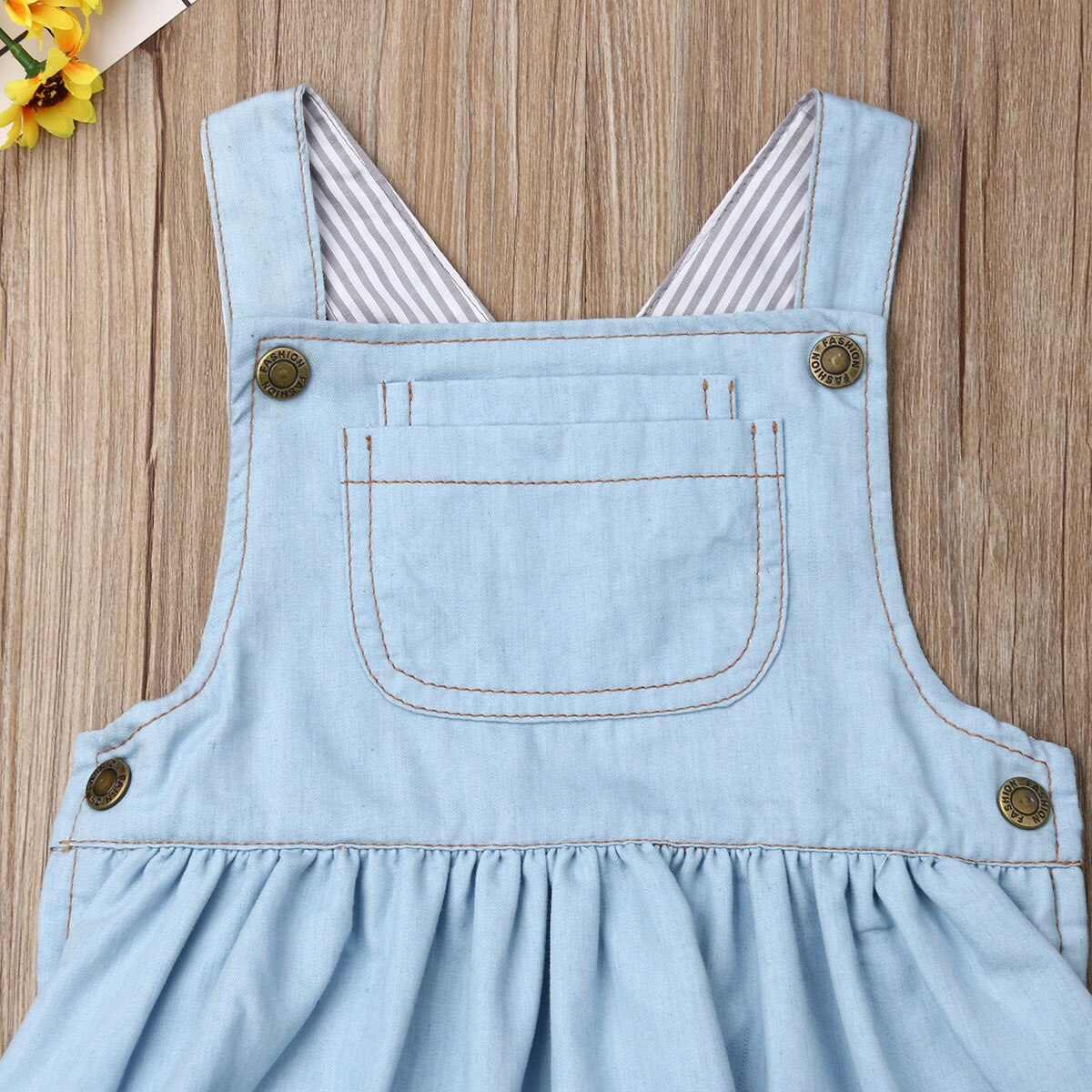 0-4Y verano infantes niños bebé niñas suspensor Denim mono azul sin mangas rayas mono trajes