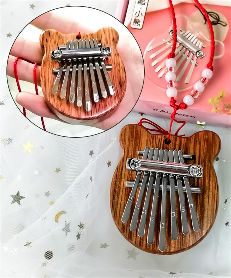 8 Toetsen Kalimba Duim Piano Toetsenbord Muziekinstrumenten Met Leren Boek Kalimba Piano Kerstcadeau