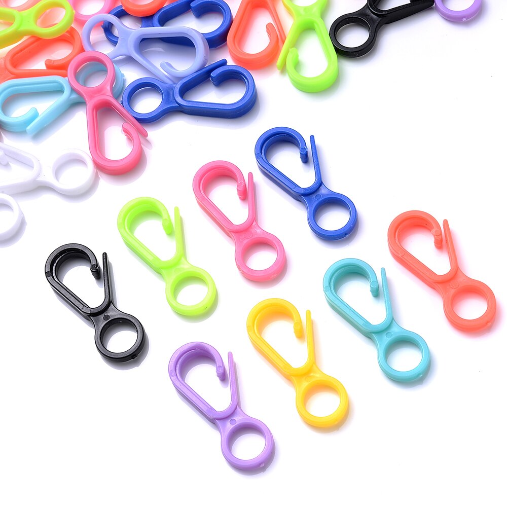 Crochet de fermoir à homard en plastique coloré, 30 pièces, 13x33mm, connecteur d&#39;extrémité acrylique pour bricolage, couture, sac de bagages, porte-clés, jouets, crochets de poupée