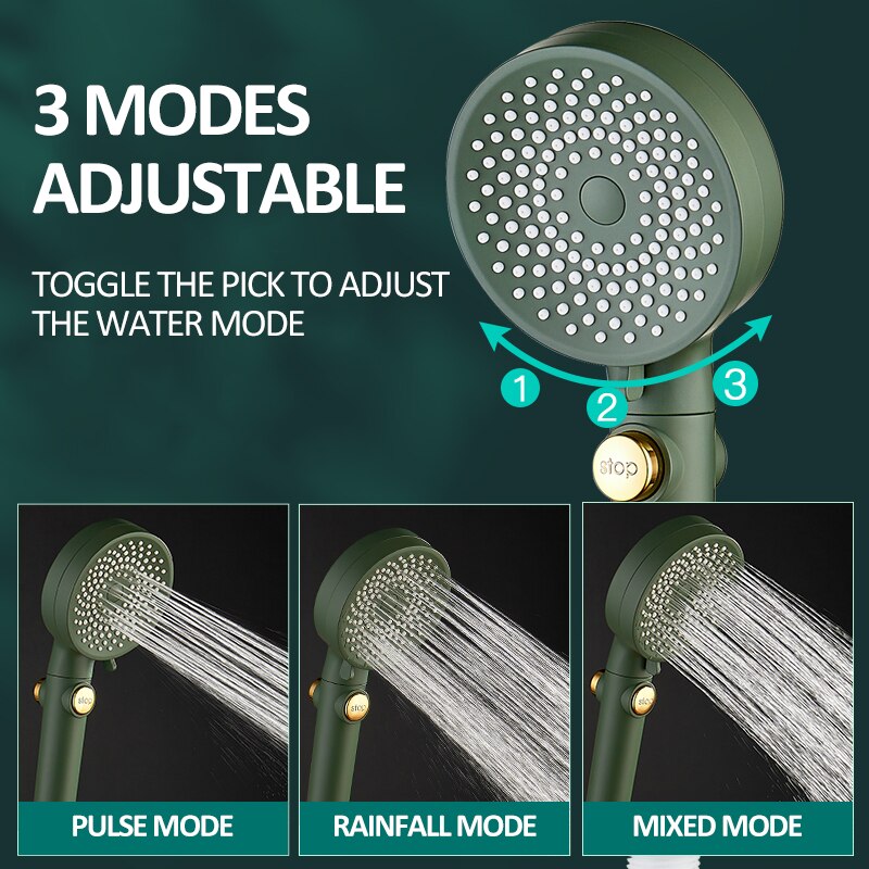 alcachofa ducha estrellado de 3 modos ajustable de alcachofa ducha alta presion con una tecla de parada de agua ​ahorra agua cabezal ducha lluvia accesorios baño