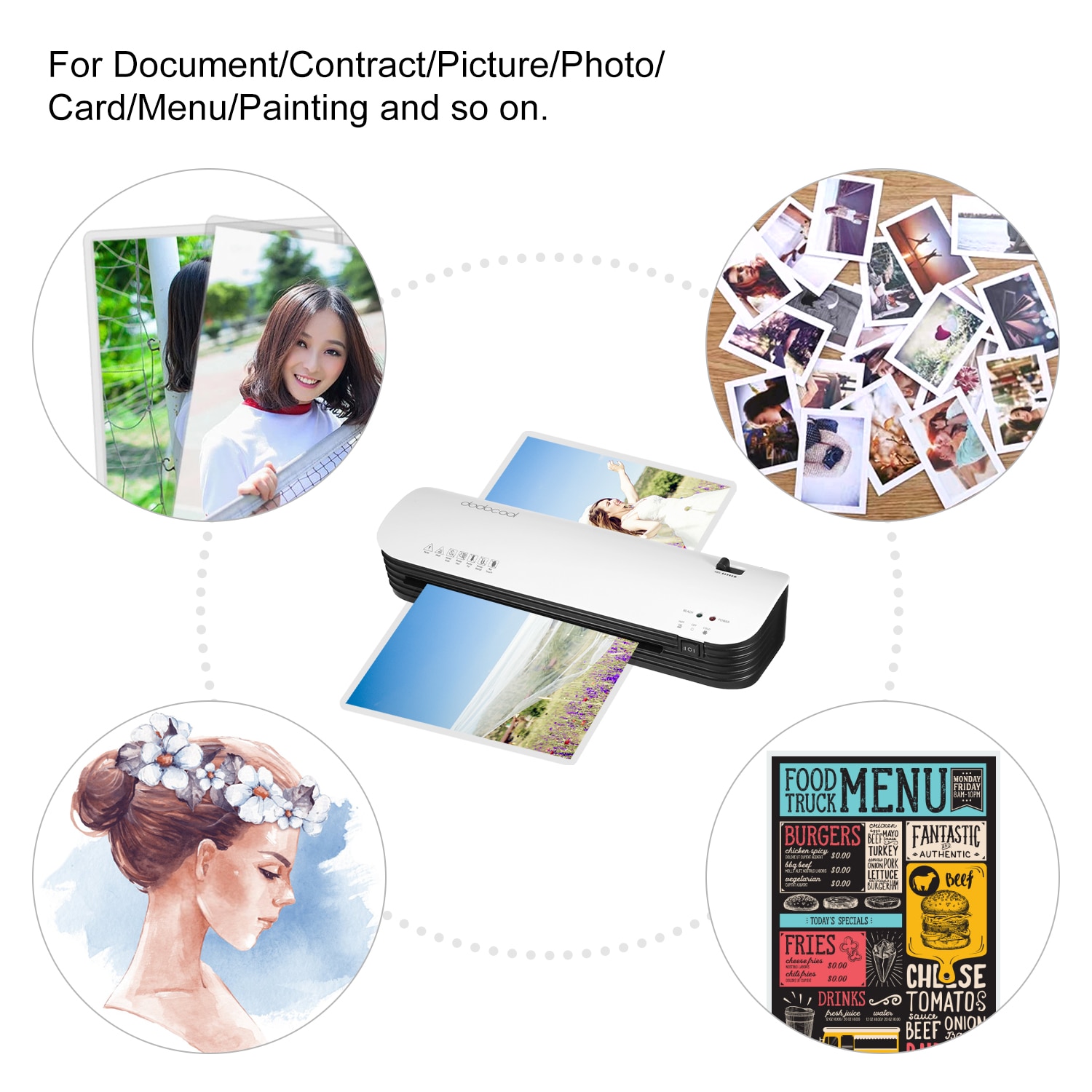 dodocool SL299 Laminator Machine Set A4 Size and Cold Lamination 2 Roller System with 20 Laminating Pouches Paper Cutter