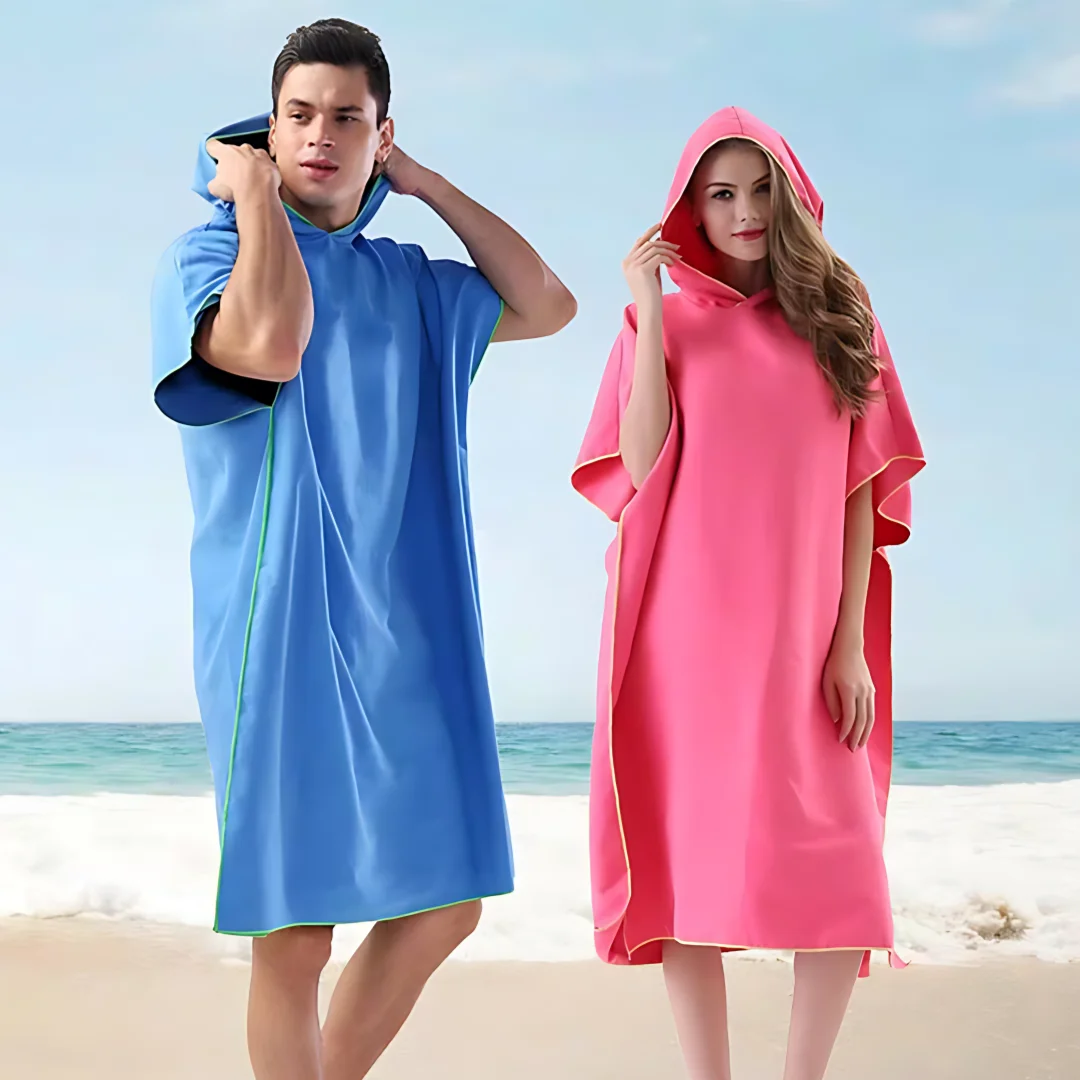 Surfen-Poncho, Wickeltuch, Kapuzenmantel, Mikrofaser, Stranddecke, Badetuch, Badehandtuch, Neoprenanzug, Strandponcho für Erwachsene