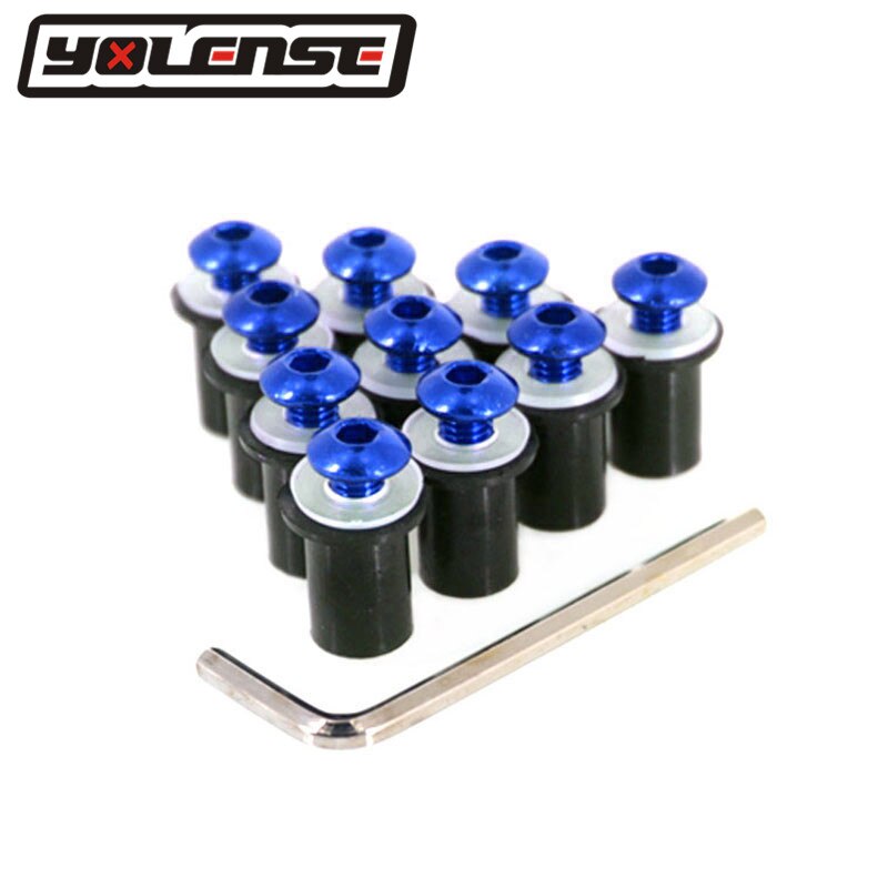 Yleiskäyttöiset 10 kpl  m5 5mm tuulilasin tuulilasin pultit ruuvisarjat suzukille  an250 an400 an650 sv400 sv650 dl650 gsf 650 sv1000
