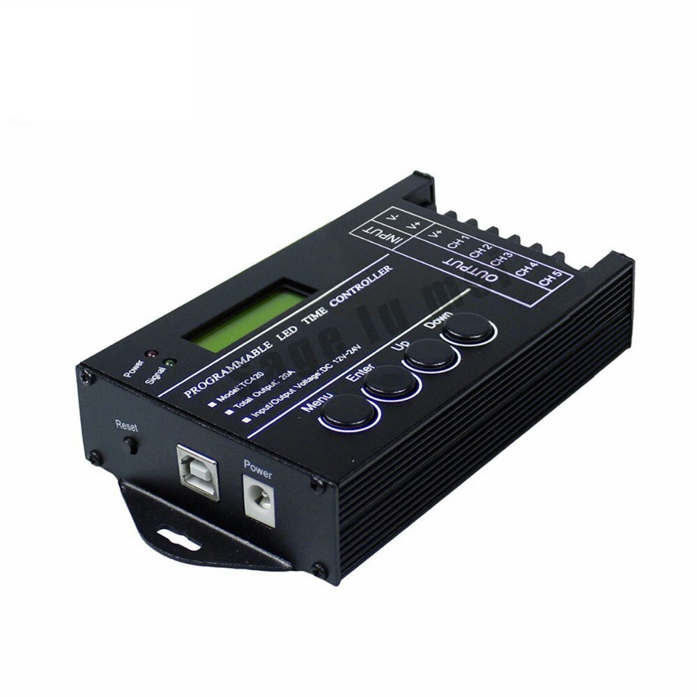 Controlador regulador LED RGB programable con tiempo de TC420 DC12V/24V 5 canales de salida Total 20A ánodo común programable