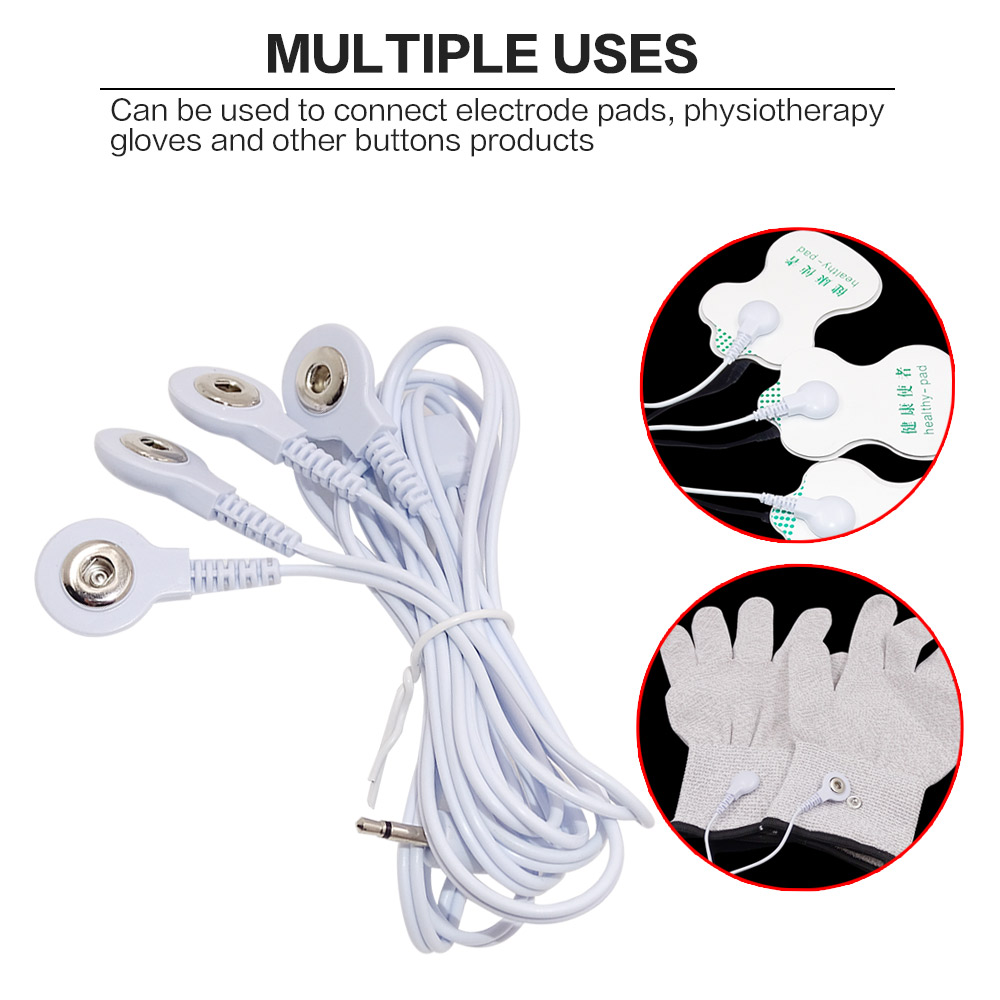 Cable conductor TENS de 4 vías, electrodo para unidad de electrodos, máquina de terapia Digital, masajeador corporal de fisioterapia