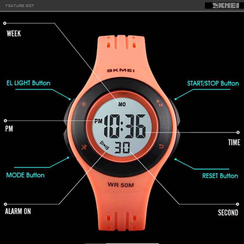 Horloges Voor Kids LED Sport Stijl kinderen Digitale Elektronische Horloge Jongens Meisjes Kinderen Cartoon 50 M Waterdicht Horloge SKMEI