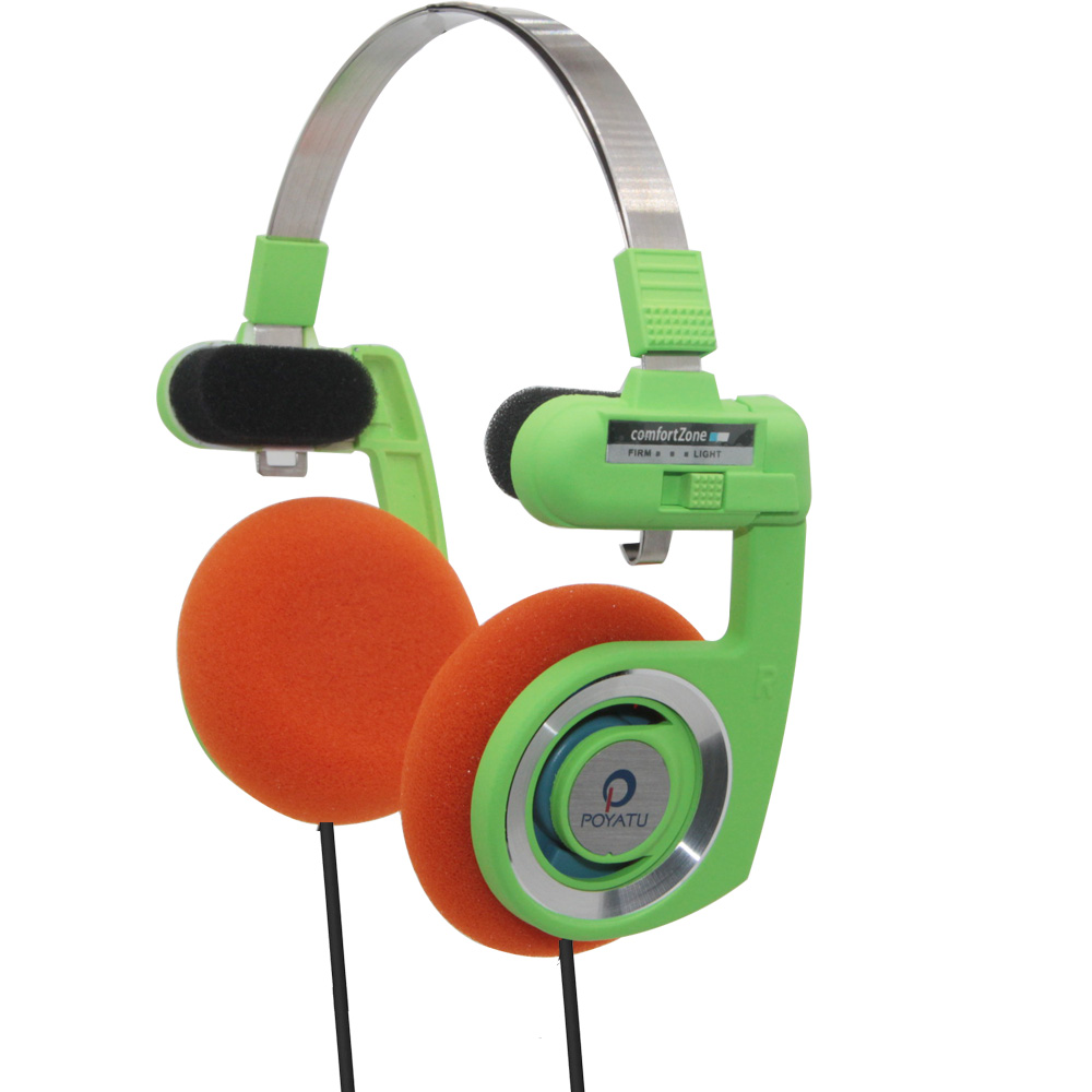 Poyatu Retro Hoofdtelefoon Met Microfoon Stereo Classic Open Hifi On-Ear Hd Oortelefoon Opvouwbare Draagbare Lichtgewicht Headset: green