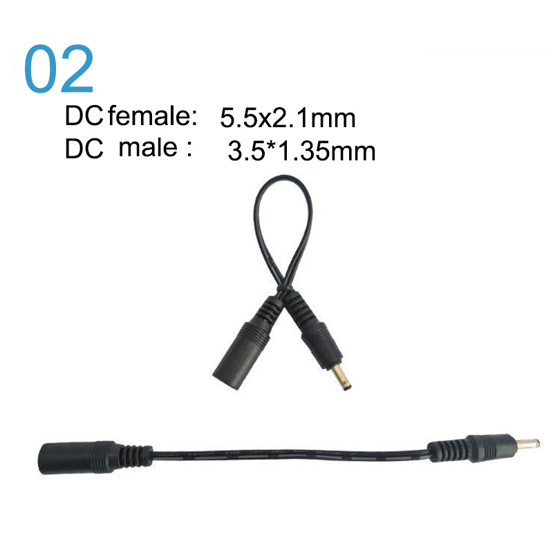 5.5x2.1mm dc fêmea jack de alimentação para dc macho plug cabo 5.5*2.5mm 3.5x1.35mm 4.0*1.7mm 4.8 2.5 0.7 conector de extensão cabo de alimentação: Cinza escuro / 5-9 Pcs