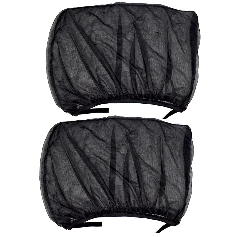 2 stks Auto Styling Accessoires Zonnescherm Auto UV Beschermen Gordijn Zijruit Zonnescherm Mesh Zonneklep Bescherming Glasfolie Gereedschap: Donkergrijs