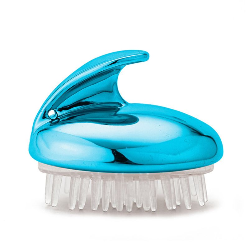 Siliconen Shampoo Hoofdhuid Douche Wassen Haargroei Massager Brush Kam Unisex: Blauw