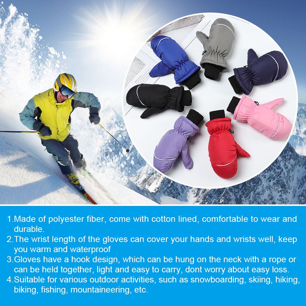 Winter Must Children Kids Windproof Waterproof Snow Snowboard Children Ski Gloves Outdoor Riding Long-sleeved Mitten