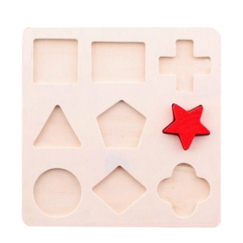 10Pcs Kinderen Puzzel Houten 3D Puzzel Kinderen Houten Geometrische Building Puzzel Vroeg Leren Educatief Speelgoed Leren