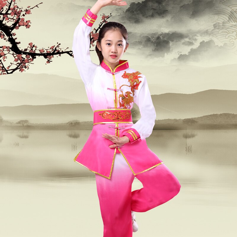 Children Traditional Wushu Uniform Suit for Kids Tai Chi Clothing Martial Art Uniform Children Long Sleeve Taekwondo Costume