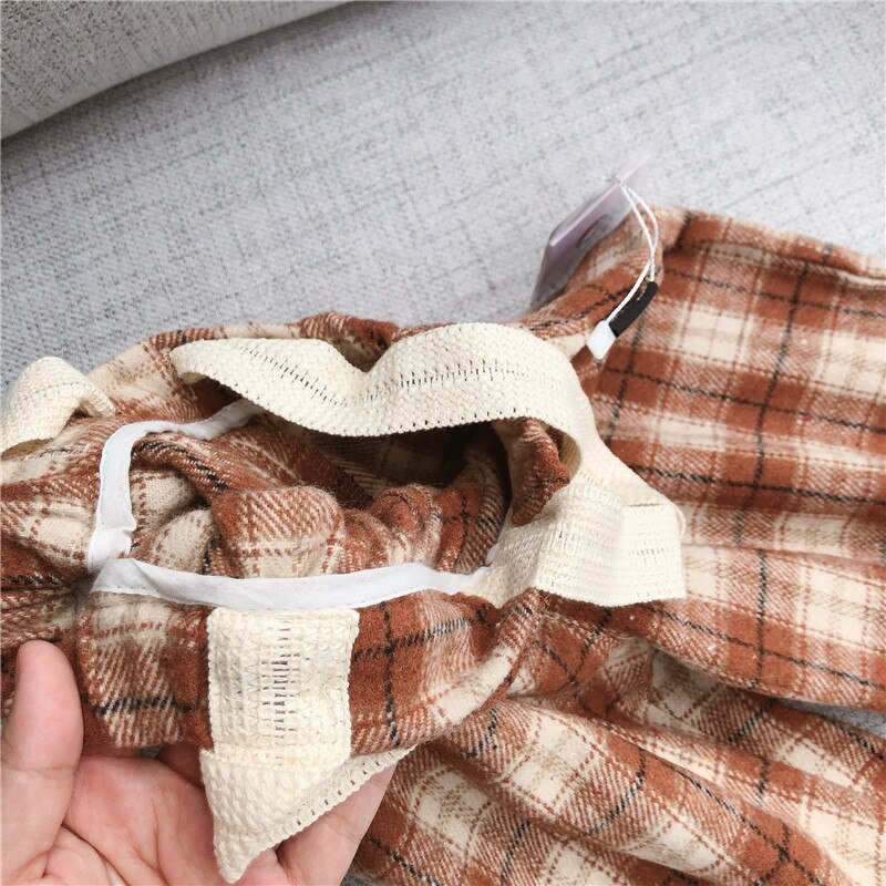 Pantalones de otoño Retro de tela escocesa para niño niña ropa de otoño para niños