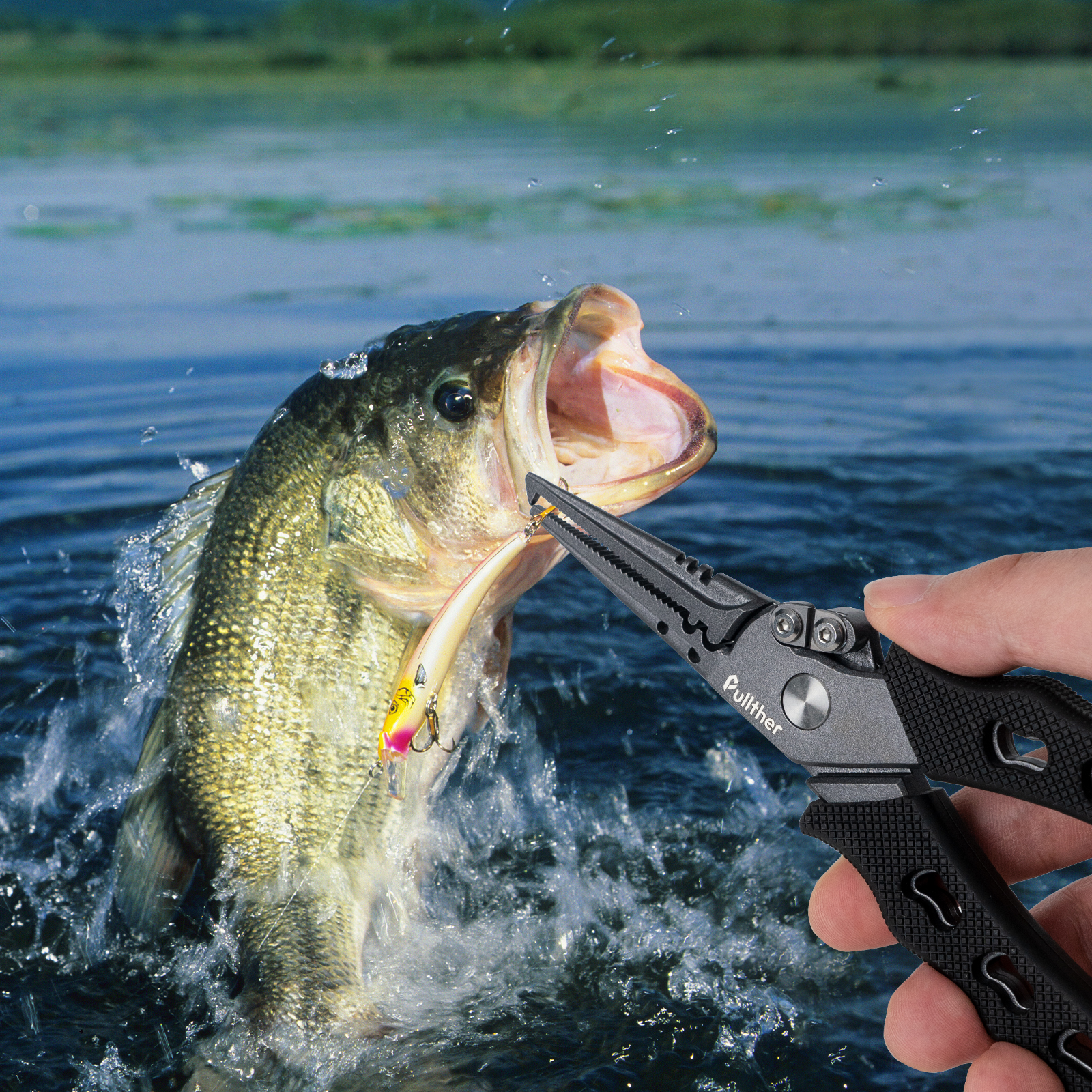 Alicates de pesca de acero inoxidable Pullther, cortadores de línea trenzada multifuncional, juego de alicates removedores de anzuelos, herramientas de aparejos de pesca