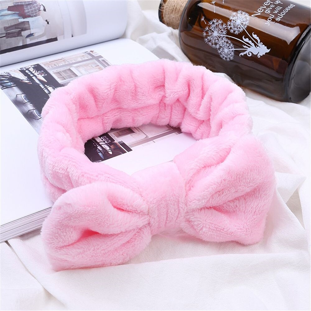 Koral fleece hårsløjfe kryds pandebånd til vask ansigt makeup dame bademaske kosmetisk hårbånd elastisk blød turban hårtilbehør: 4