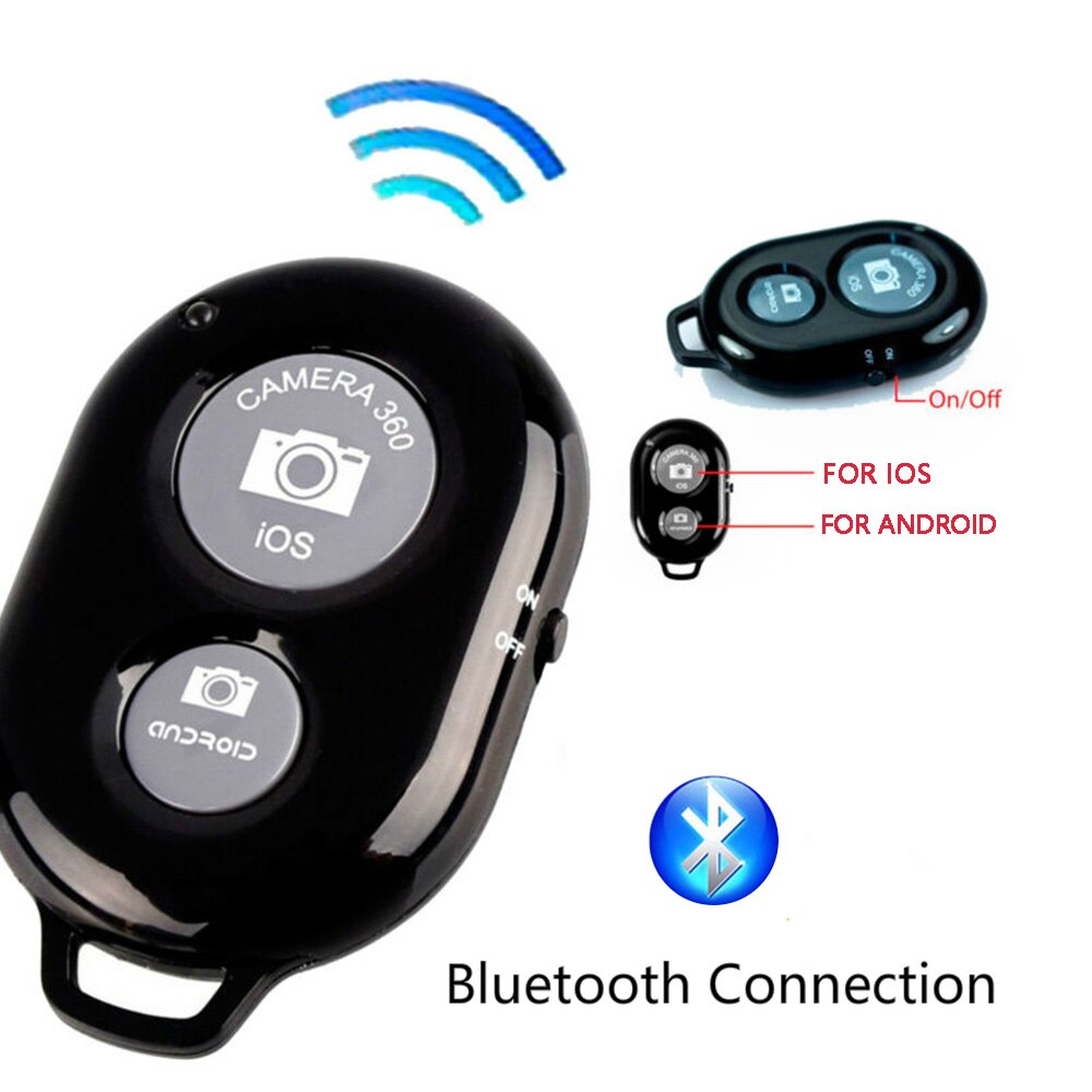 Wireless Bluetooth Remote Control Camera Shutter Release Selfie Button Controller Self-Timer Clicker for iOS Android Devices