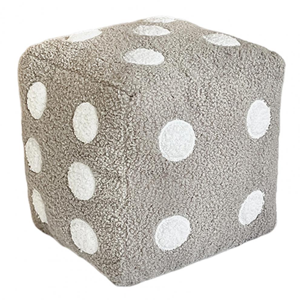Dados travesseiro cubo cúbico de pelúcia pp algodão simulação dados volta apoio travesseiro de pelúcia almofada decorativa recheada almofada fofa: Cinza claro