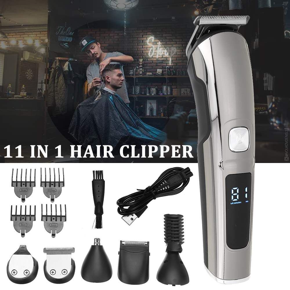 Tondeuse Professionele Digitale Elektrische Tondeuse Elektrische Scheerapparaat Baard Trimmer Man Scheren Machine Cut Nose Elektrische