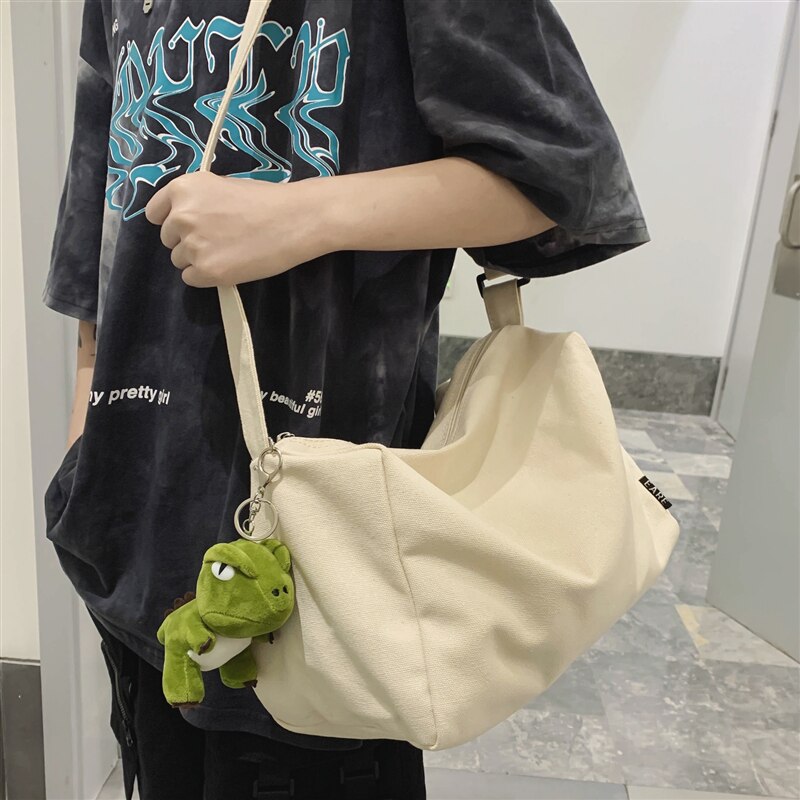 Japonais Harajuku vent foncé toile sac femme coréen INS rétro sauvage étudiant sac à bandoulière grande capacité sac à bandoulière