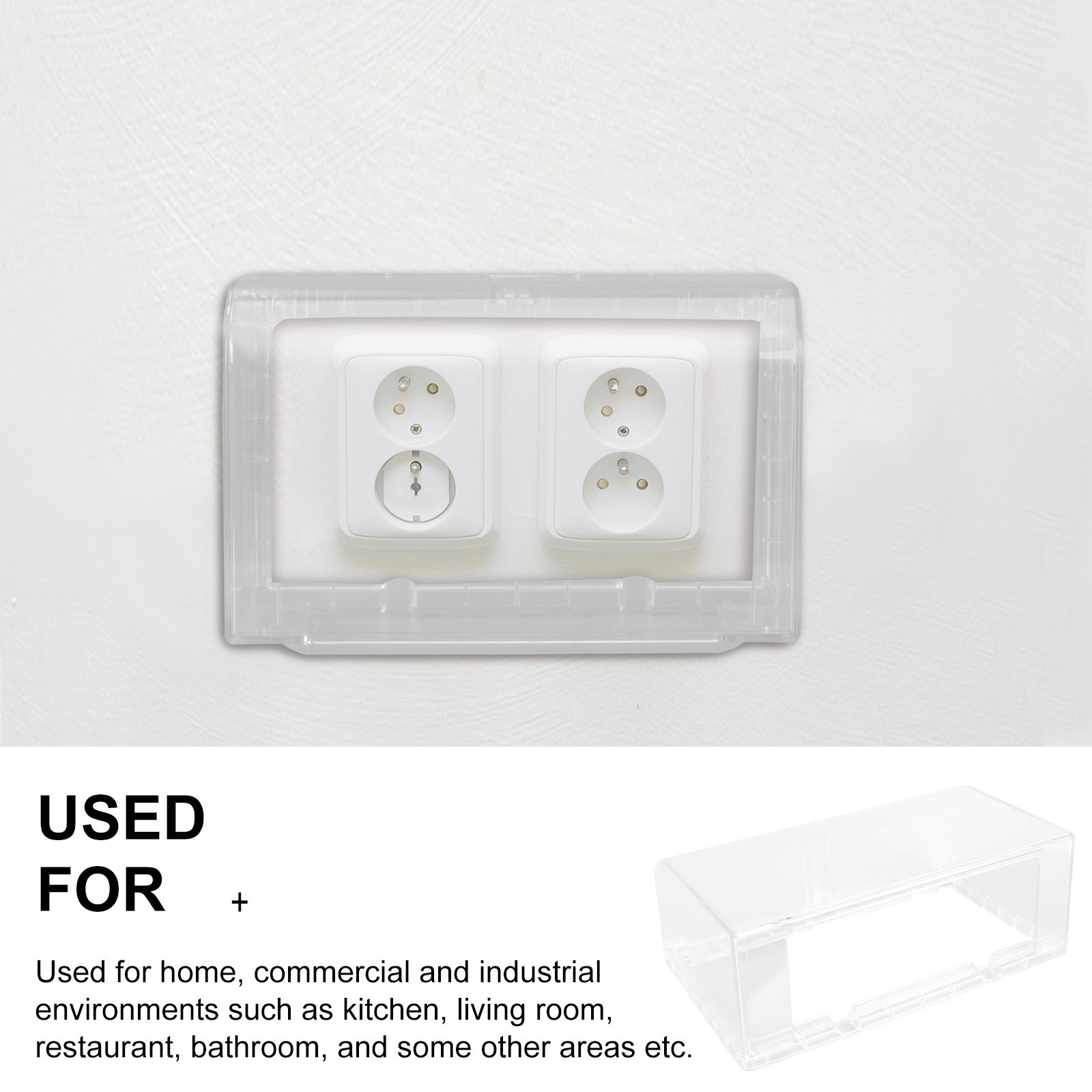 1PC Sticky Style Switch Socket Cover Double-position Thickened Waterproof Cover