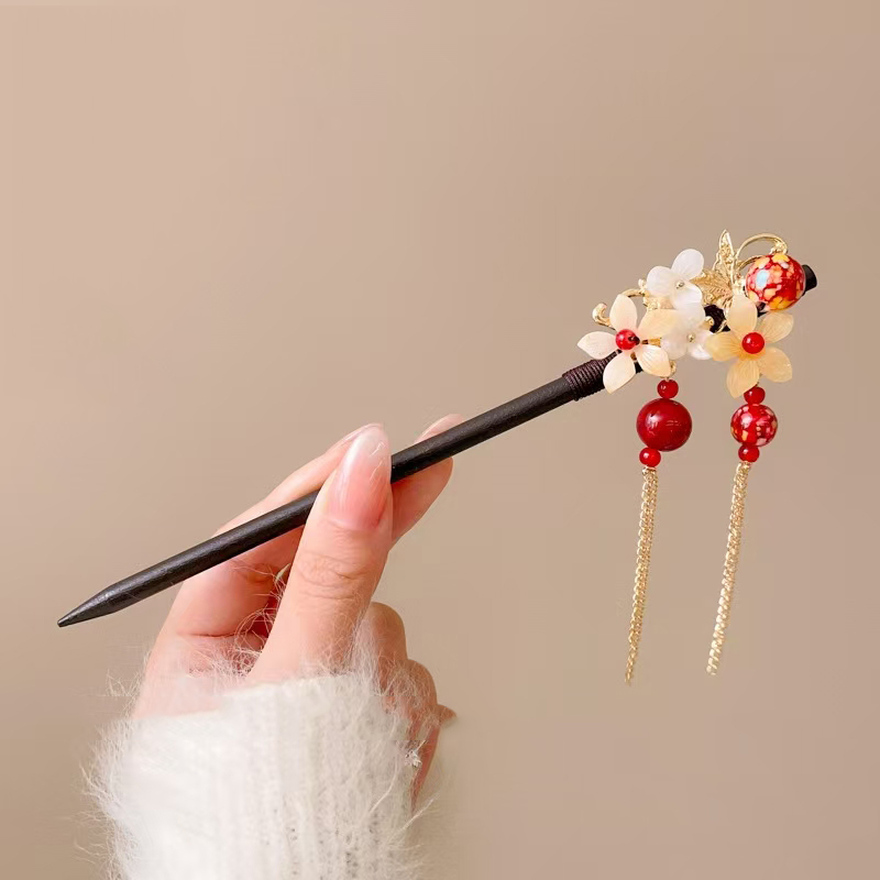 1pc elegante impostato di forcine in legno semplice fascia in tinta unita strumento per avvolgere i capelli accessori per abiti Hanfu accessori per capelli da donna: Placcato argento