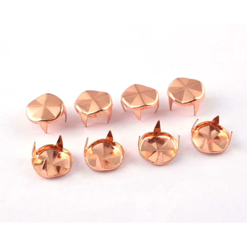 Remaches redondos de 9mm para uñas, tachuelas de cúpula redonda de 4 garras, tachuelas de Metal, bolso, cinturón, fabricación de artesanía de cuero