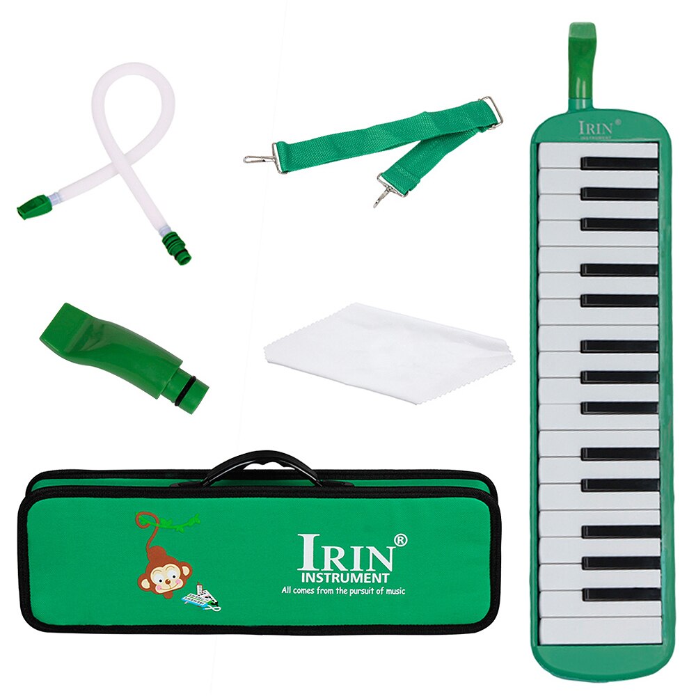 Armónica Melodica de 32 teclas, instrumento de enseñanza portátil de órgano bucal con caja dura, 3 colores opcionales