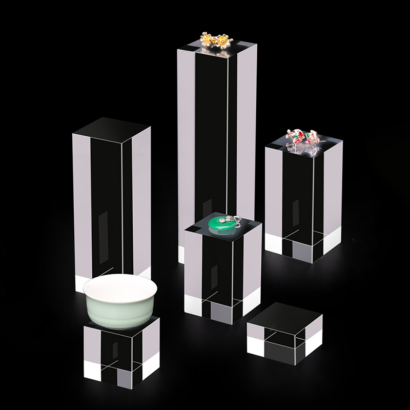 Acryl Plexiglas Vierkant Stempelen Transparant Blok Cosmetica Display Stand Fotografie Props Poppen Parfum Ring Sieraden Houder