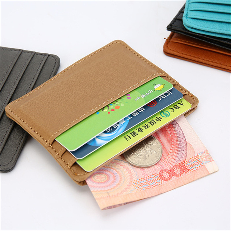 1Pc Pu Lederen Id Kaarthouder Snoep Kleur Bank Credit Card Box Multi Slot Slanke Card Case Portemonnee Vrouwen mannen Visitekaartje Cover