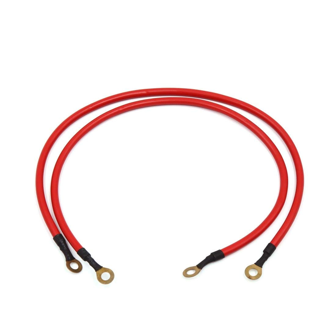 X Autohaux 27cm 42cm 45cm DC 12V 24V Red Car Battery Ground Wire Electric Conduction Stable Voltage Cable Transfer Cable