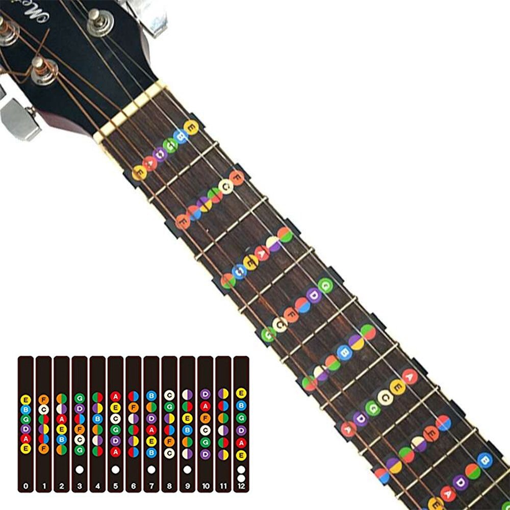 Colorful Guitar Fretboard Notes Fingerboard Labels Sticker Scale Acoustic Stickers Guitar Colorful Premium Stickers #5
