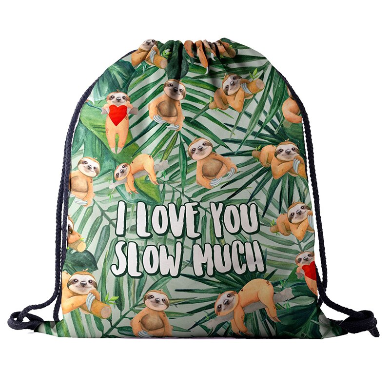 Rugzak trekkoord tassen trekkoord 3d bedrukking reis softback heren tassen unisex dames schoudertas knapzak brief