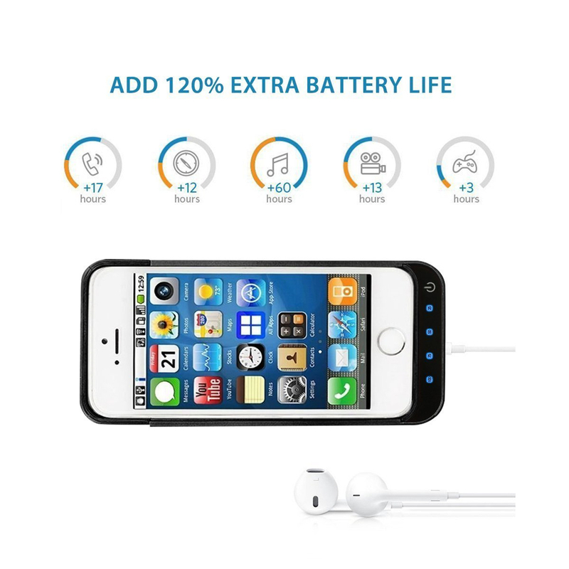 Protective Cover High Capacity 4200mAh Battery Case for iPhone 5 5C 5S SE Portable Charger Backup External Power Bank
